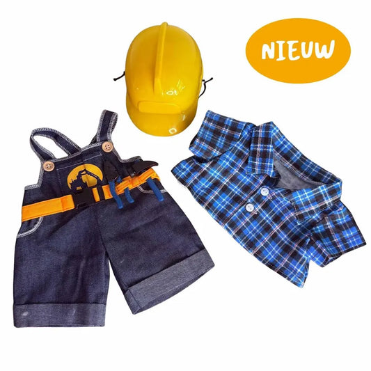 Tenue d'ouvrier du bâtiment pour doudou de 40 cm