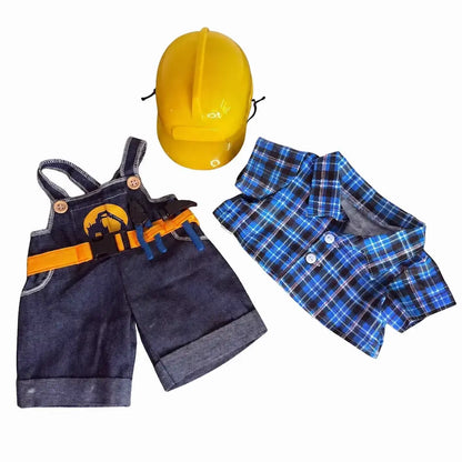Tenue d'ouvrier du bâtiment pour doudou de 40 cm
