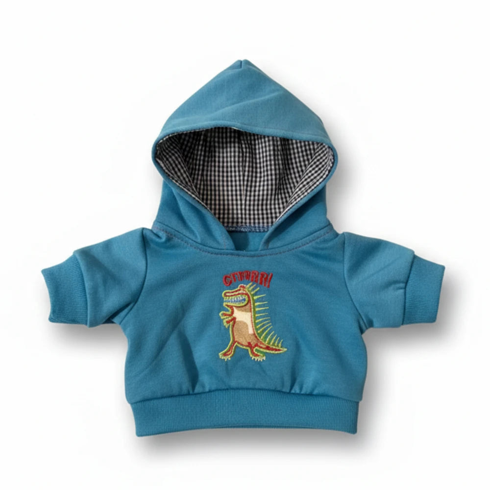 Sweat à capuche avec jean pour doudou de 40 cm
