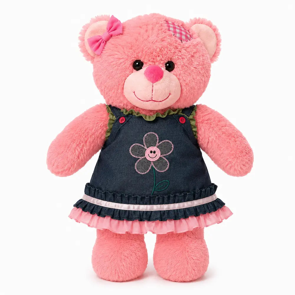 Peluche ours rose éco 40cm - À garnir soi-même