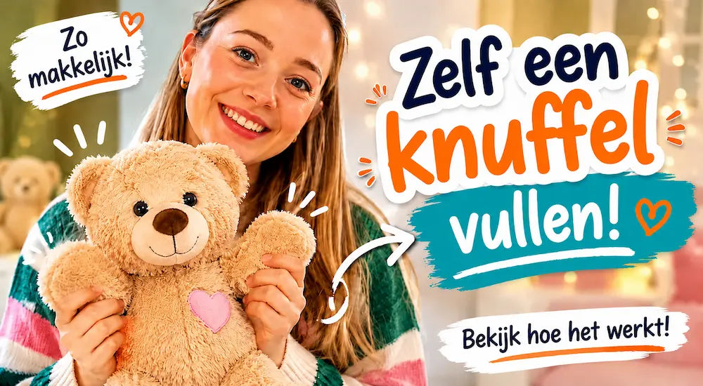 Charger la vidéo : Vidéo explicative où l'on remplit et habille une peluche.
